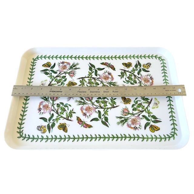 White Vintage Portmeirion Botanic Garden Dog Rose Melamine Serving Tray by Susan Williams-Ellis For Sale - Image 8 of 11