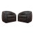 Pair of Custom Made Classic Gallery Black Leather Vintage Modern Club Chairs For Sale