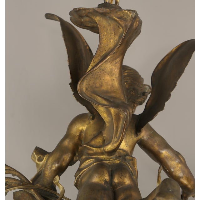 Metal Baroque Bronze Angel Chandelier, Vienna, 1900s For Sale - Image 7 of 17