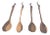 African Carved Jobillo Wood Demitasse Spoons, Set of 4 For Sale