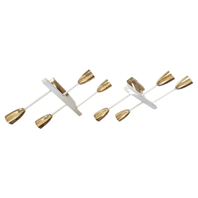 Mid-Century Wall Lamps in the style of Stilnovo, 1960s, Set of 2 For Sale