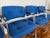Set of 4 Steelcase cantilever chairs wrapped in a striking blue wool fabric. These chairs were produced in the 1980s and...