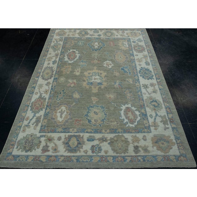 Turkish Oushak Rug 5'1" x 7' #17894 Explore a curated collection of hallway runners, wool rugs, and handmade masterpieces...