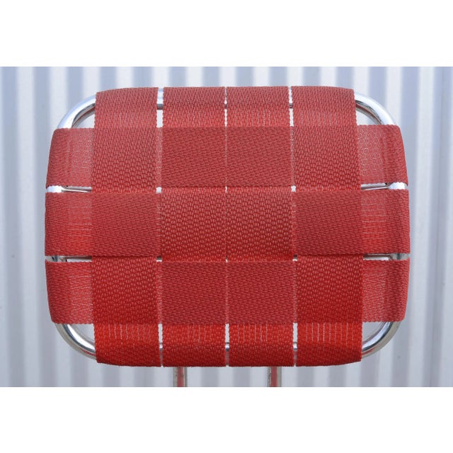 Metal 1950s Mid Century Industrial Bevco Chrome Office Desk Chair With Red Upholstery For Sale - Image 7 of 13