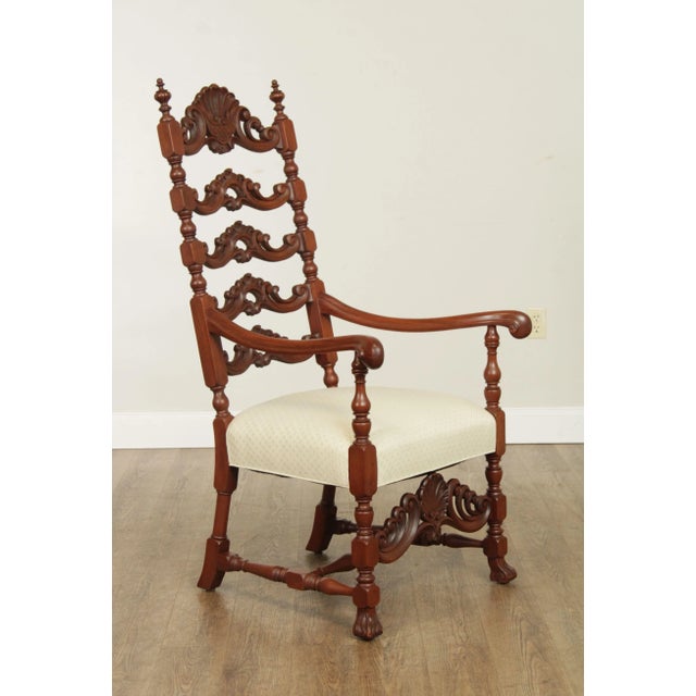 Traditional Italian Renaissance Revival Vintage High Back Armchair For Sale - Image 3 of 13
