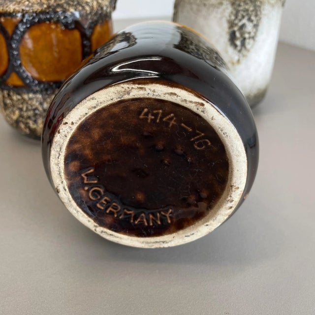 Vintage Pottery Fat Lava Multicolor Vases from Scheurich, Germany, Set of 5 For Sale - Image 16 of 18