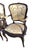 Wood Pair 1940s French Provincial Maple Louis XV Ebony Armchairs – Newly Upholstered For Sale - Image 7 of 16