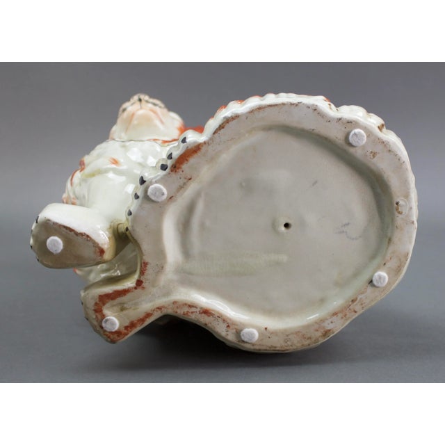 Red Pair of Mid 20th Century Staffordshire Red & White Ceramic Mantle Spaniel Dogs Figurines For Sale - Image 8 of 9