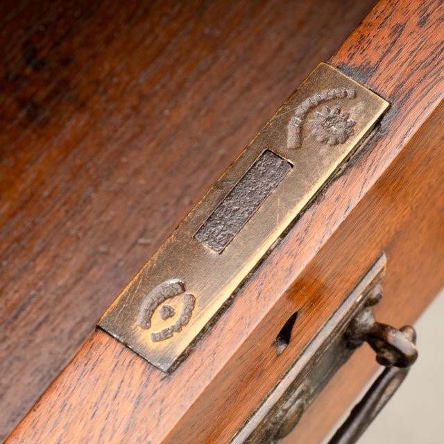 Early 20th Century English Edwardian Oak Sideboard Buffet Server Carved Sunflower Motif Cabinet For Sale - Image 15 of 18