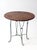Vintage Mid-Century Wrought Iron Bistro Table With Wood Top For Sale - Image 11 of 13