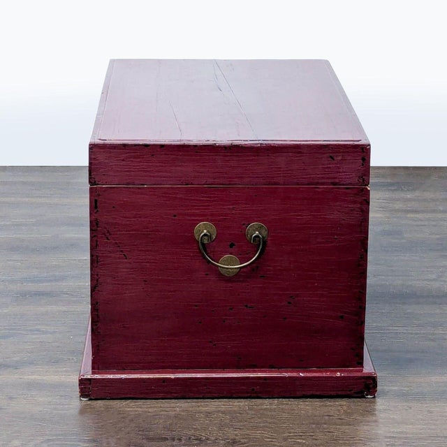 Asian Asian Storage Trunk With Brass Hardware For Sale - Image 3 of 11