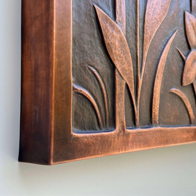 Metal Wall Relief Sculpture With Flowers & Architecture "Copper Botanica" by Jeremy Maronpot For Sale - Image 11 of 17