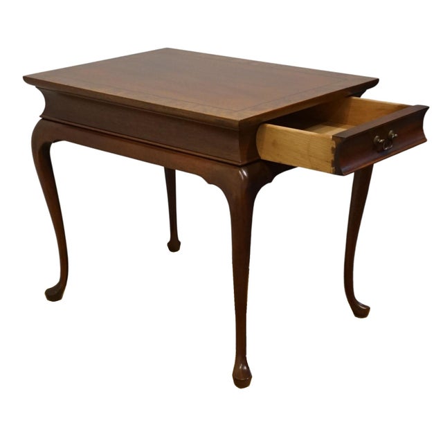 Hickory Chair Co. Solid Mahogany & Birds Eye Maple Traditional Style 18x26" Accent End Table For Sale In Kansas City - Image 6 of 13