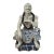 Chinese Vintage Ceramic Buddhist Sculpture,Hand Carved Blue and White Porcelain the Eighteen Arhats Statue For Sale