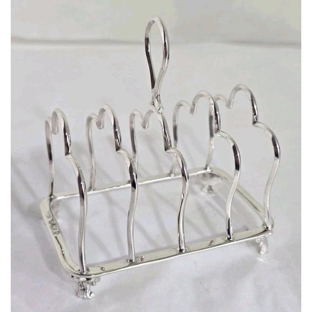 Antique Edwardian Sterling Silver Five-Bar Toast Rack from Marples & Co., 1901 For Sale - Image 12 of 18