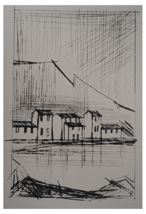 Bernard Buffet, Amalfi Coast (Naples), Original Etching