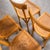 1950's French Baumann Blonde Kick Leg Bentwood Dining Chairs - Various Quantities Available. Baumann is a slightly off the...