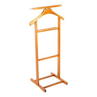 Vintage Edwardian Revival Walnut Valet Clothes Stand, Late 20th Century For Sale