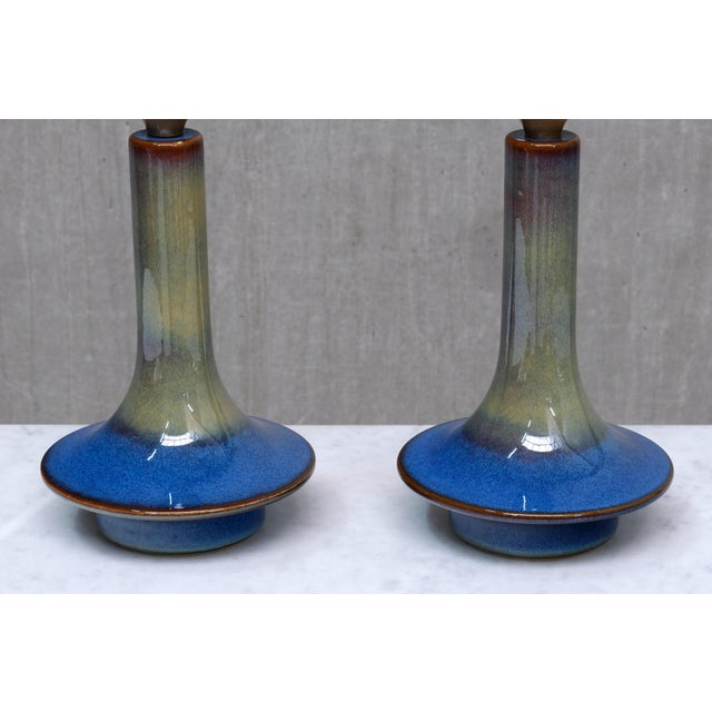Einar Johansen Table Lamps in Glazed Stoneware by Einar Johansen for Søholm, Denmark, 1960s, Set of 2 For Sale - Image 4 of 14