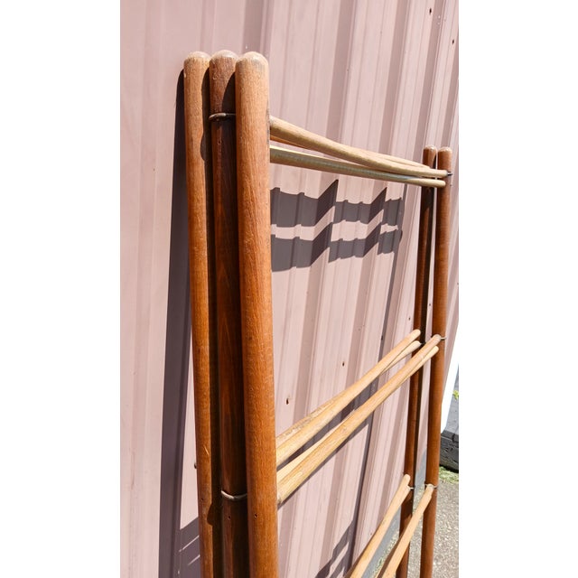 Antique Primitive Fold Up Quilt Display or Drying Rack Maple Wood Original Finish 1880s 56 in x 120 in An antique...