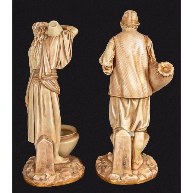 Figurative Royal Worcester "Water Carriers" Figures, Pair For Sale - Image 3 of 5