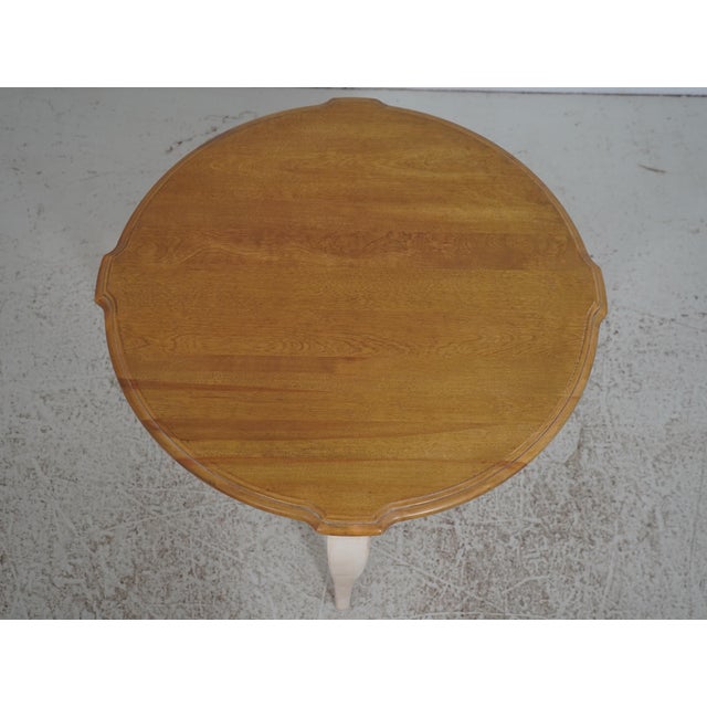 French Country Ethan Allen French Country Style Round Side Table For Sale - Image 3 of 14