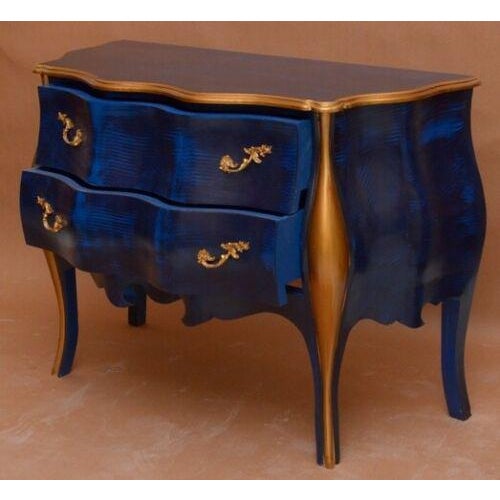 Fabulous Antique Style hand-crafted, hand-painted Blue with Gold Louis XV Style Commode. This Commode comes with 2 large...