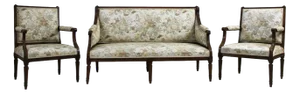Early 19th Century Sofa and Armchair Set, Set of 3