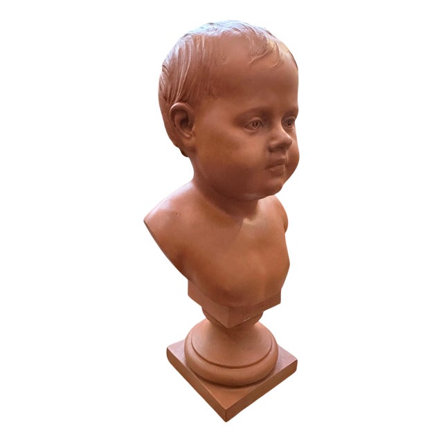 Terracotta Child Bust, 1960s For Sale