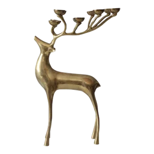 Vintage Brass Deer Candle Tea Light Holder