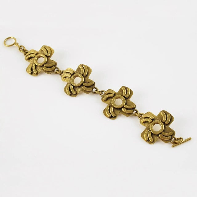 Henry Perichon Gilded Bronze Link Bracelet For Sale - Image 4 of 8