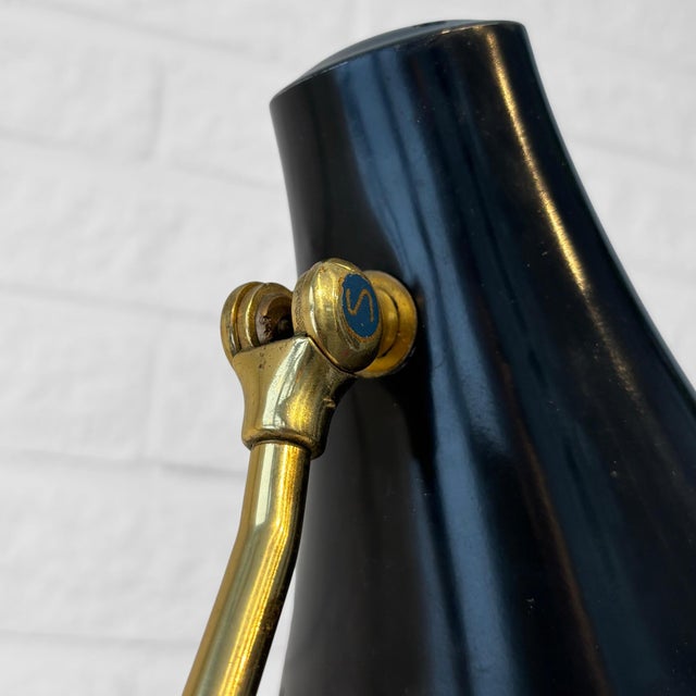 Mid-Century Modern Model 8256 Table Lamp in Brass and Steel, 1950s For Sale - Image 9 of 11