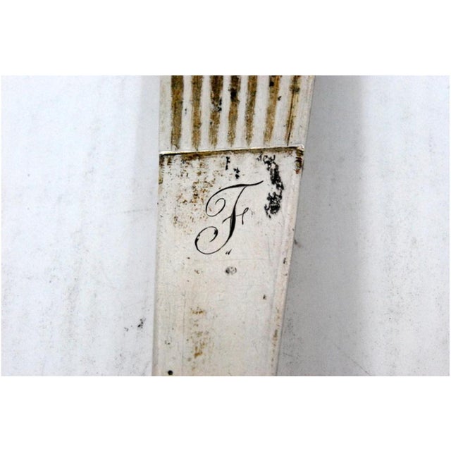 Silver Soup Ladle with Stripe For Sale - Image 3 of 7