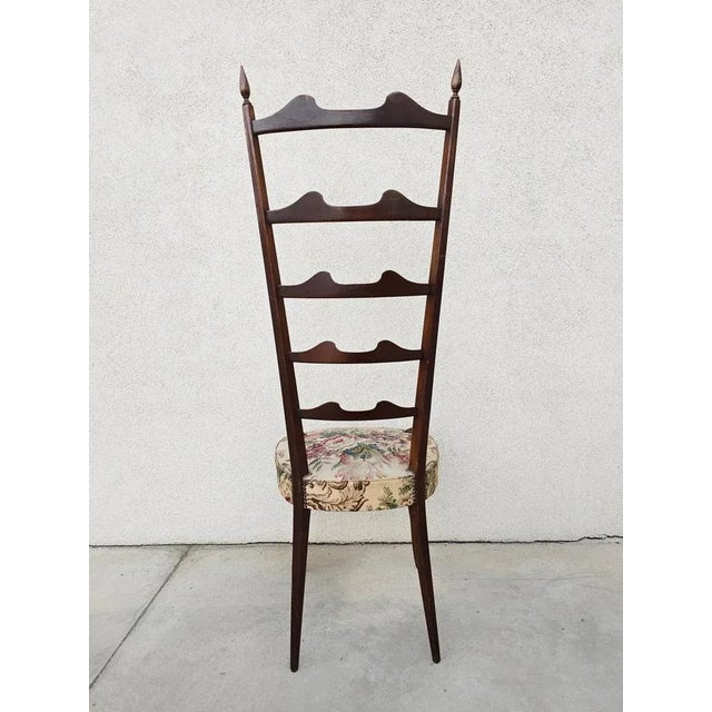Brown Set of High Backrest Chiavari Chairs in Mahogany attributed to Paolo Buffa Pair, Italy, 1950s For Sale - Image 8 of 12