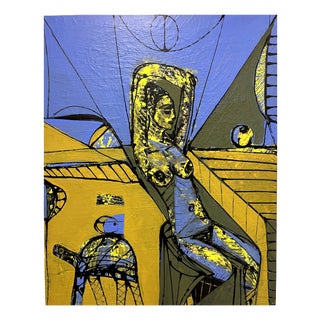 Mathias Wunderlich, Nude with Turtle, Fruit, and Mirror, 2026, Canvas and Acrylic For Sale