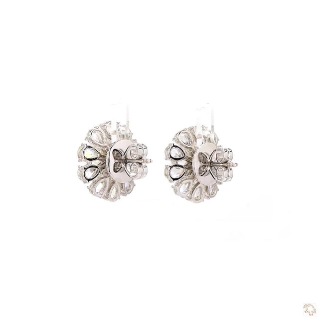 Early 21st Century 5.74 Carat Rose Cut Diamond Gold Earrings, Pair For Sale - Image 5 of 9