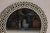 Glass Bone Inlay Black and White Round Mirror with Floral Motifs For Sale - Image 7 of 12