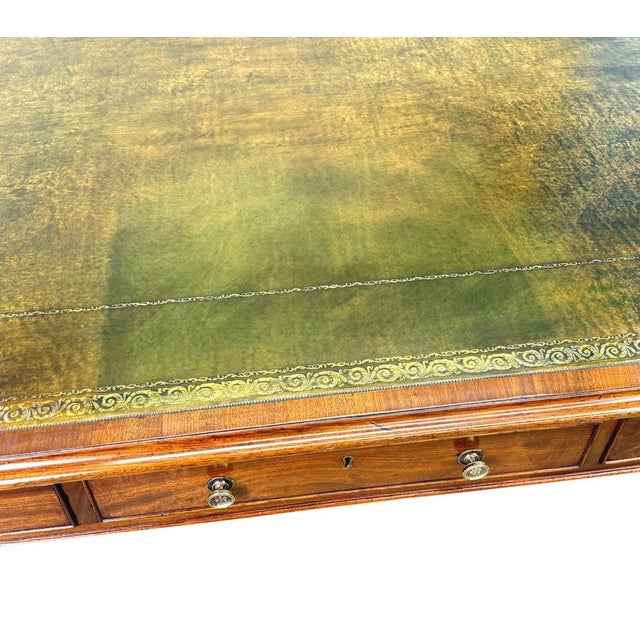 Brown Large Regency Mahogany Partners Writing Table, 1825 For Sale - Image 8 of 18