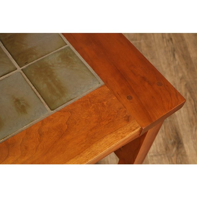 1990s Stickley Mission Collection Tile Top Cherry End Table For Sale - Image 5 of 18