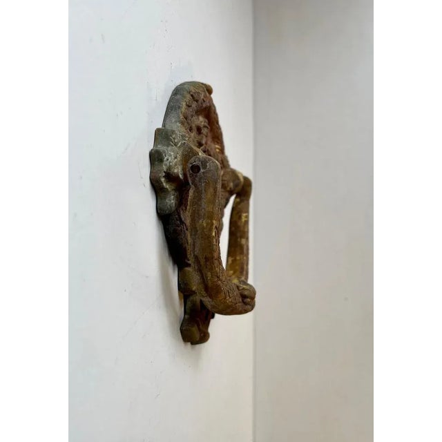 Heavy door hammer in weather patinated bronze. It was cast and hand-finished in Scandinavia by an anonymous craftsman SS...