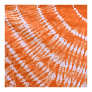 Early 20th Century Yoruba Tie Dyed Orange Textile Nigeria 63x48 inch For Sale