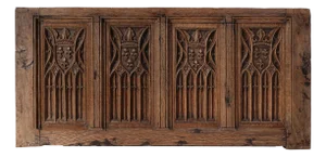 Neo-Gothic Flemish Hand-Carved Panel in Oak, 1850s