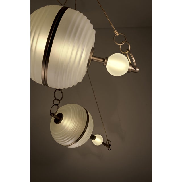 Gold Saturn Suspension Lamp Handmade by Creativemary For Sale - Image 8 of 18