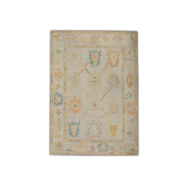Modern Turkish Oushak Rug 3'11" x 5'6" For Sale In Houston - Image 6 of 6