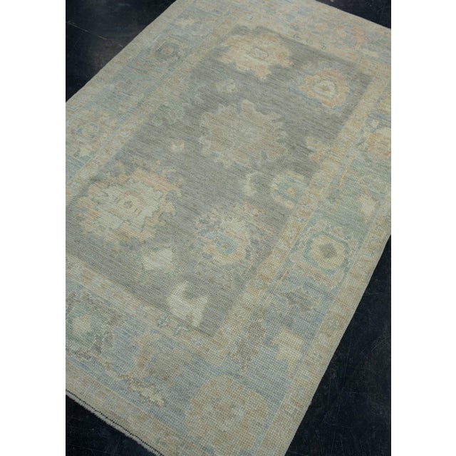Turkish Turkish Oushak Rug 3'9" x 5'8" #17347 For Sale - Image 3 of 8