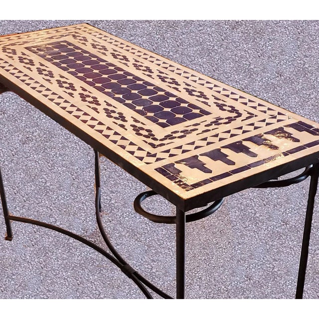 Moroccan Blue and White Mosaic Console Table Chairish