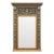Monumental Italian Neoclassical Louis XVI Style Blue & Giltwood Trumeau Wall Mirror For Sale