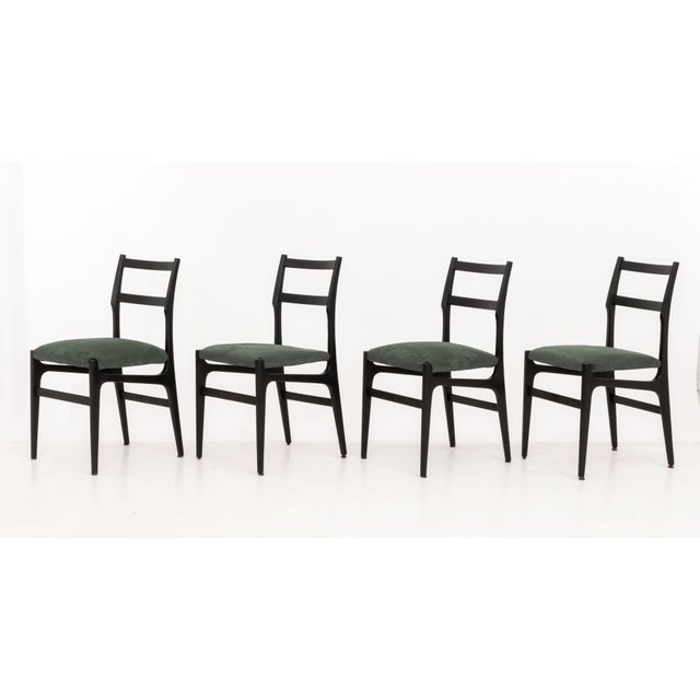 Wood Set of 8 Gio Ponti for Cassina 646 Leggera Dining Chairs For Sale - Image 7 of 15