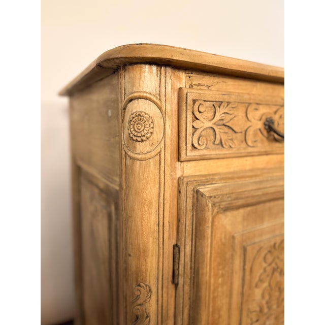 19th Century Louis XIV style walnut sideboard featuring intricate hand-carved rose details. Compact yet functional, it...