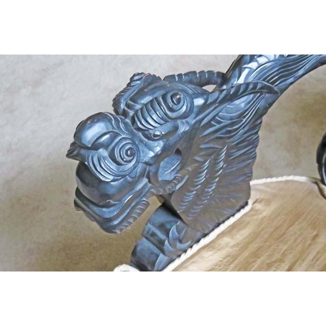 1900 - 1909 Rare Matched Set of Antique Chinese Dragon Armchair and Rocker For Sale - Image 5 of 6